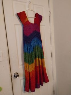 Rima rainbow beach summer flowy dress