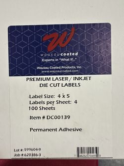 4x5 Laser Inkjet Premium Labels