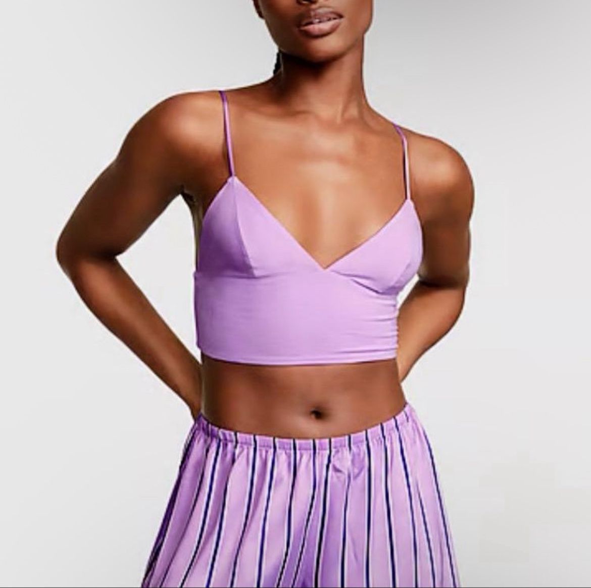 XXL Comfortable Modal Cropped Cami Satin Shorts Set