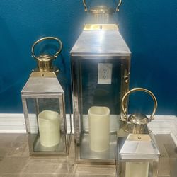 Set of 3 floor lanterns