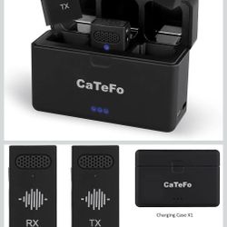 Star100 Wireless Microphone, 2 Transmitters + 1 Receiver with Built-in Mics, HD Clear Sound for iPhone Android Camera, USB-C/3.5mm, Compact Charging C