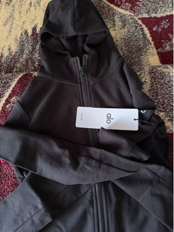 Alo Yoga Sway Full Zip Hoodie Black S Run Small