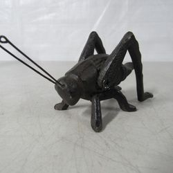 Grasshopper Garden Backyard Insect Cast Iron Vintage Paperweight
