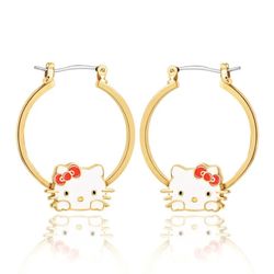 Hello Kitty Gold Plated Hoop Earrings 