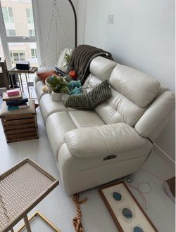 free genuine leather electric couch