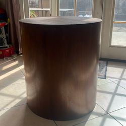 Round wooden table cylindrical