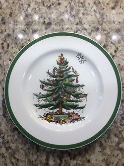 SPODE CHINA, ENGLAND, CHRISTMAS TREE DINNER PLATE 10”, PERFECT CONDITION