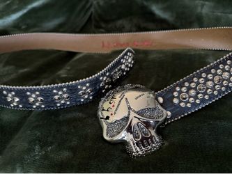 B.B. Simon Skull Leather  Rhinestones