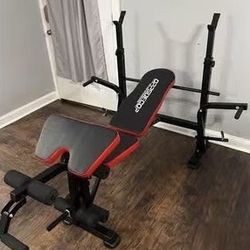 😀 OPPOSDECOR Weight Bench Set with Squat Rack Preacher Curl Leg Extension Professional Bench Press for Full Body Exercise Workout Benches for Home Gy