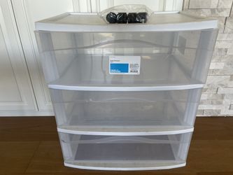 Plastic 3 drawer cart