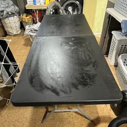 Black 72” Fold In Half Plastic Banquet Table