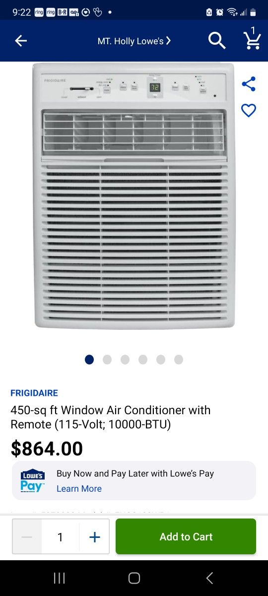 Frigidaire Irregular window AC (10,000 BTUs)