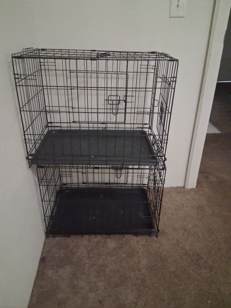 Two Lightly Used Wire Kennels, Small.