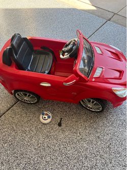 Red Benz electric car toy for kids with remote control