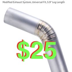 2.5 Inch 45 Degree Exhaust Pipe, Titanium Alloy 2.5 inch Exhaust Pipe 45 Degree Exhaust Elbow for Car/Motorcycle Modified Exhaust System, Universal Fi