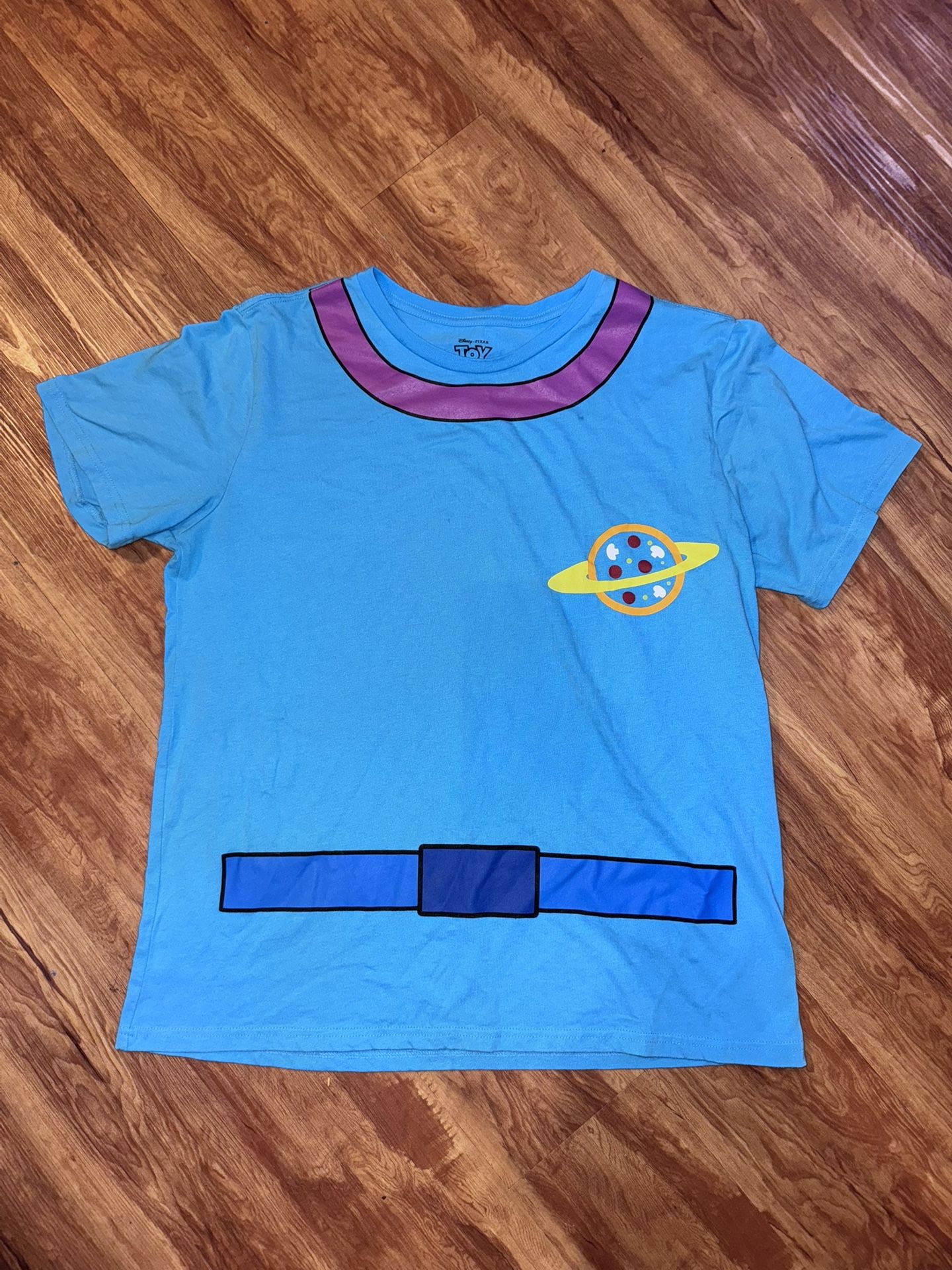 Disney Adult Size XL Toy Story Pizza Planet Shirt Disney Pixar Movie Shirt Blue