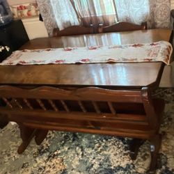 Farmhouse Kitchen Table w/ Two Chairs + Bench