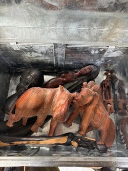 African Hand-Carved Wooden Figurines Collection