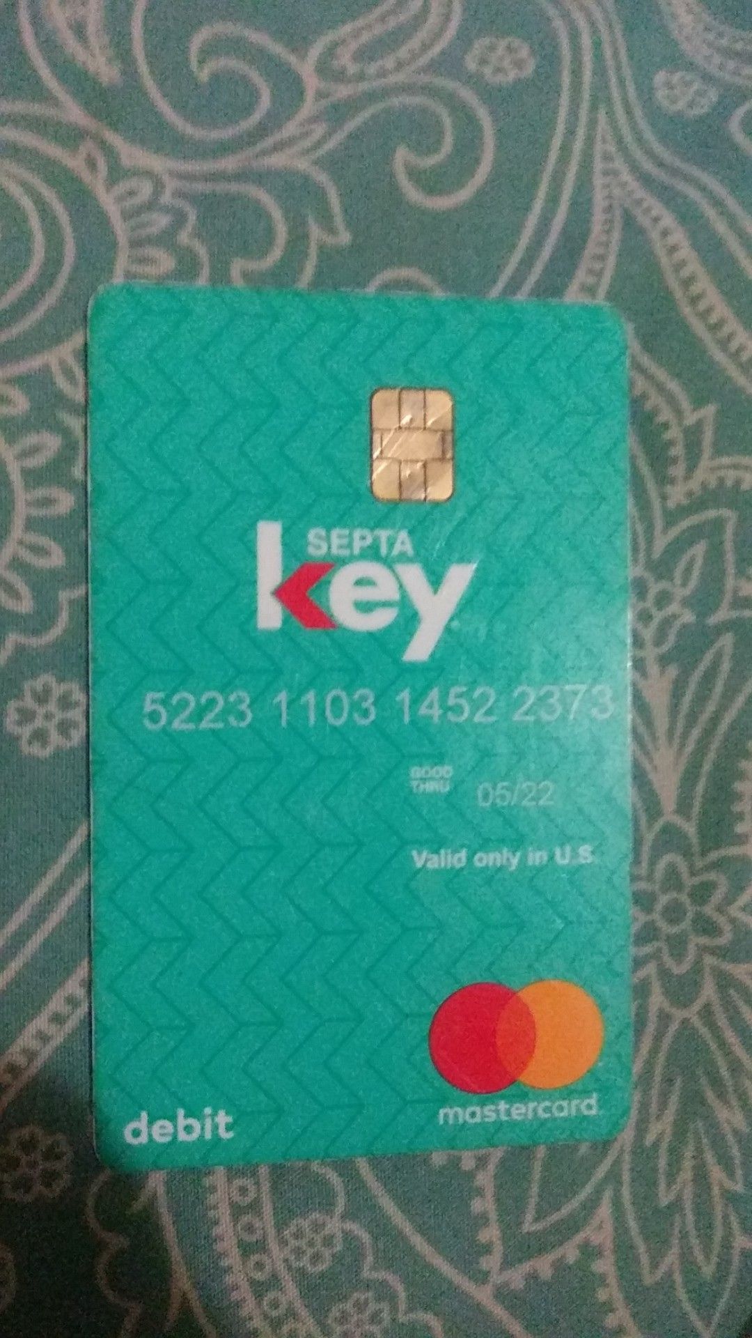 SEPTA key card with $45 on it