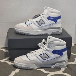 New Balance 650 White Marine Blue BB650RWI Men's Size 7.5 High Top Sneakers NIB