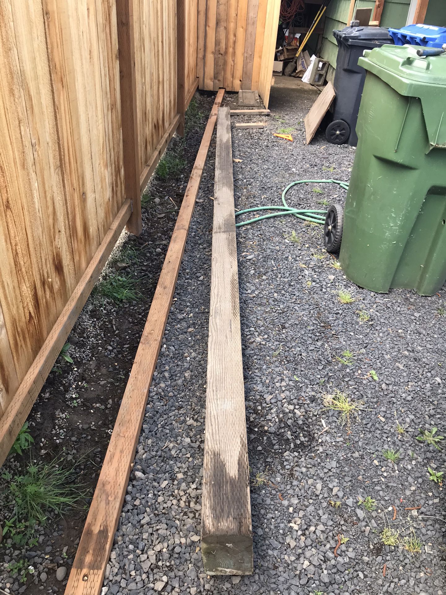 Wood beam. Pressure treated 17 feet long.