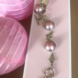 925 sterling silver Mabe pearl bracelet size 7.5