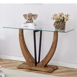 On Sale!! $150! New Assembled Glass Entryway Console Table. Brown 50"X18" X29.5
