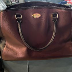 Metallic Wine Handbag with Matching Wallet