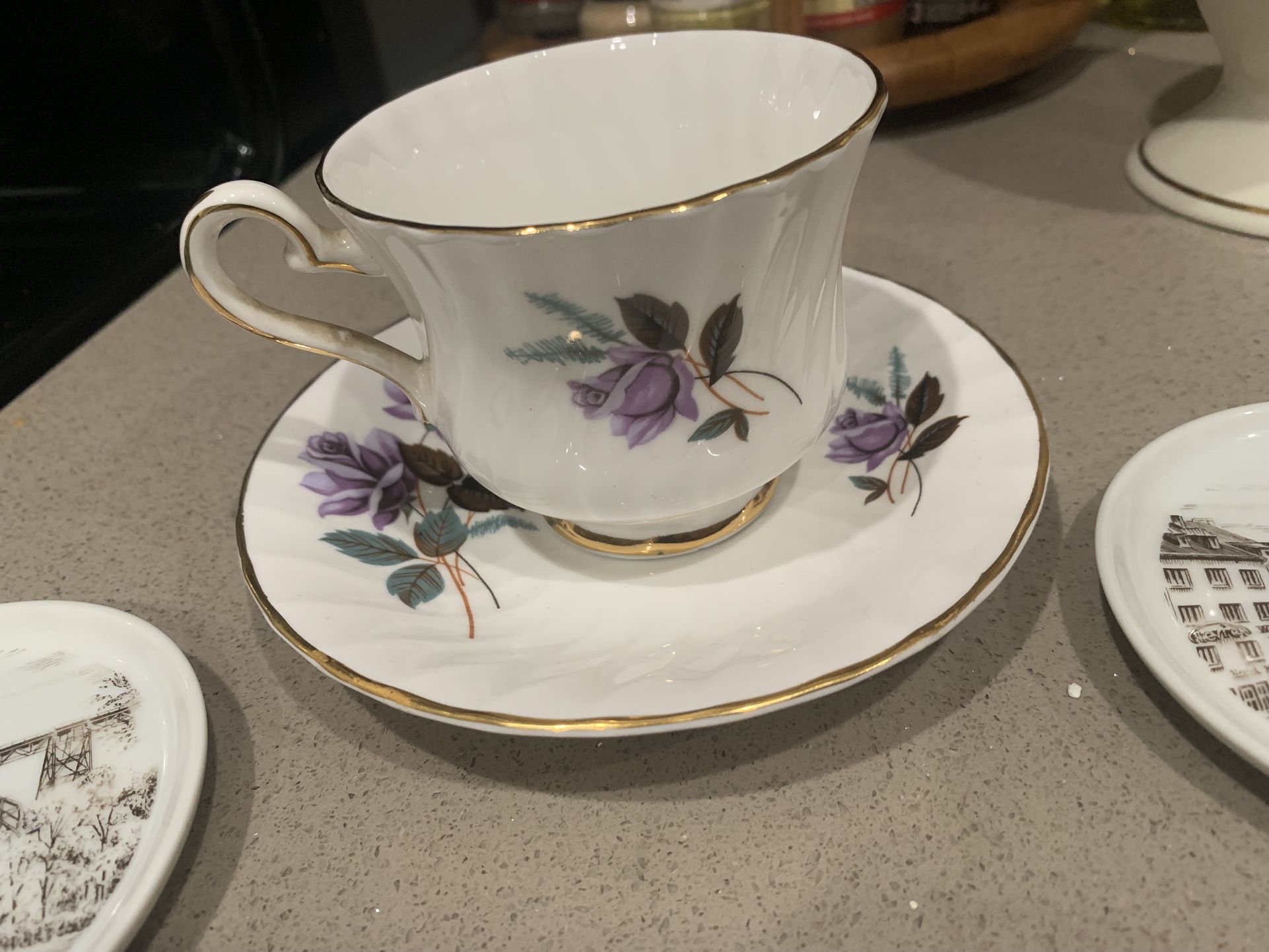 Delphine Bone China teacup and saucer set
