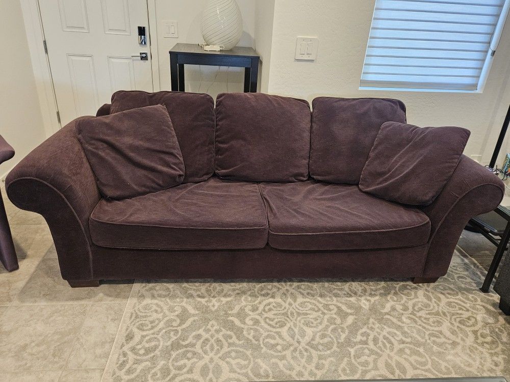 90 Inch Purple Couch