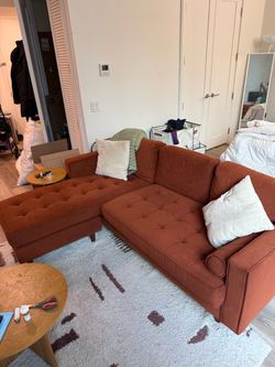 Burnt Orange Sectional Sofa - with movable chaise