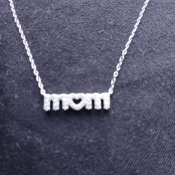 Sterling Silver Mom Necklace