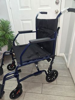 Equate Steel Folding Transport Wheelchair, 19 in Seat,