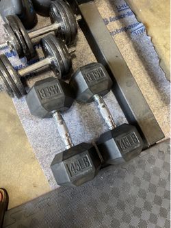 Dumbbells for sale ($1 per pound)