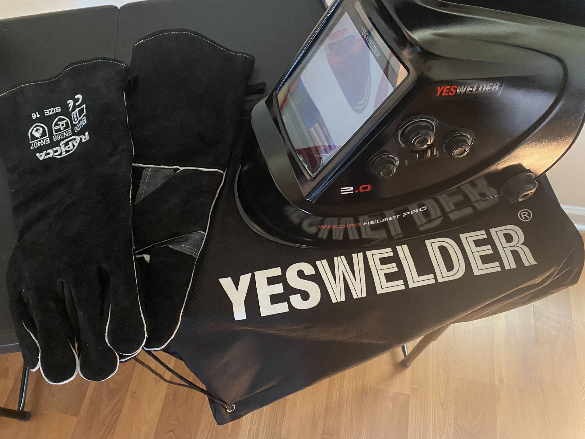 Welding Helmet And Gloves