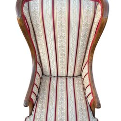 Pair Louis XV Provincial Wingback Armchairs – Cabriole Legs – X-Base