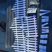 Like new gate with holiday lights