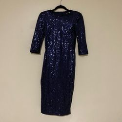 Blue sequin dress