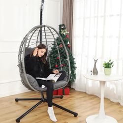 DoubleTT Egg Chair with Stand, Swing Chair Hanging Chair Nest Basket, UV Resistant 