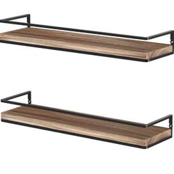 🌿 Set of 2 Wall Floating Shelves (17” Each)