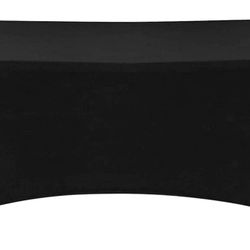 Spandex Rectangular Fitted  Table Covers 4ft Tablecloth ( Black)