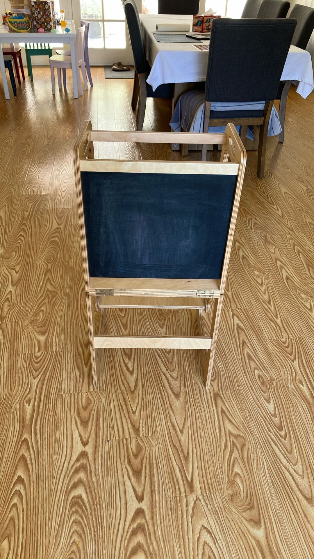 4 in 1 Standing Tower, Kitchen Learning Helper Stool with Chalkboard, Desk Table and Chair