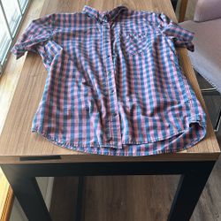 Plaid Casual Button Down Shirt Size L