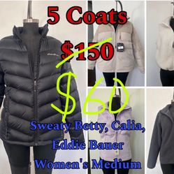 Eddie Bauer Calia Sweaty Betty Down Coat Jacket Vest Lot Women’s Medium M 