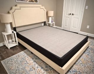 Queen Upholstered Bed Frame with Headboard