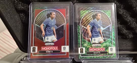 Marta 2026 Monopoly FIFA World Cup Prizm Brazil Red Prizm and green icon