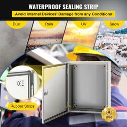 Steel Enclosure, 20 x 16 x 10'' NEMA 4X Steel Electrical Box, IP66 Waterproof & Dustproof, Outdoor/Indoor Electrical Junction Box, with Mounting Plate