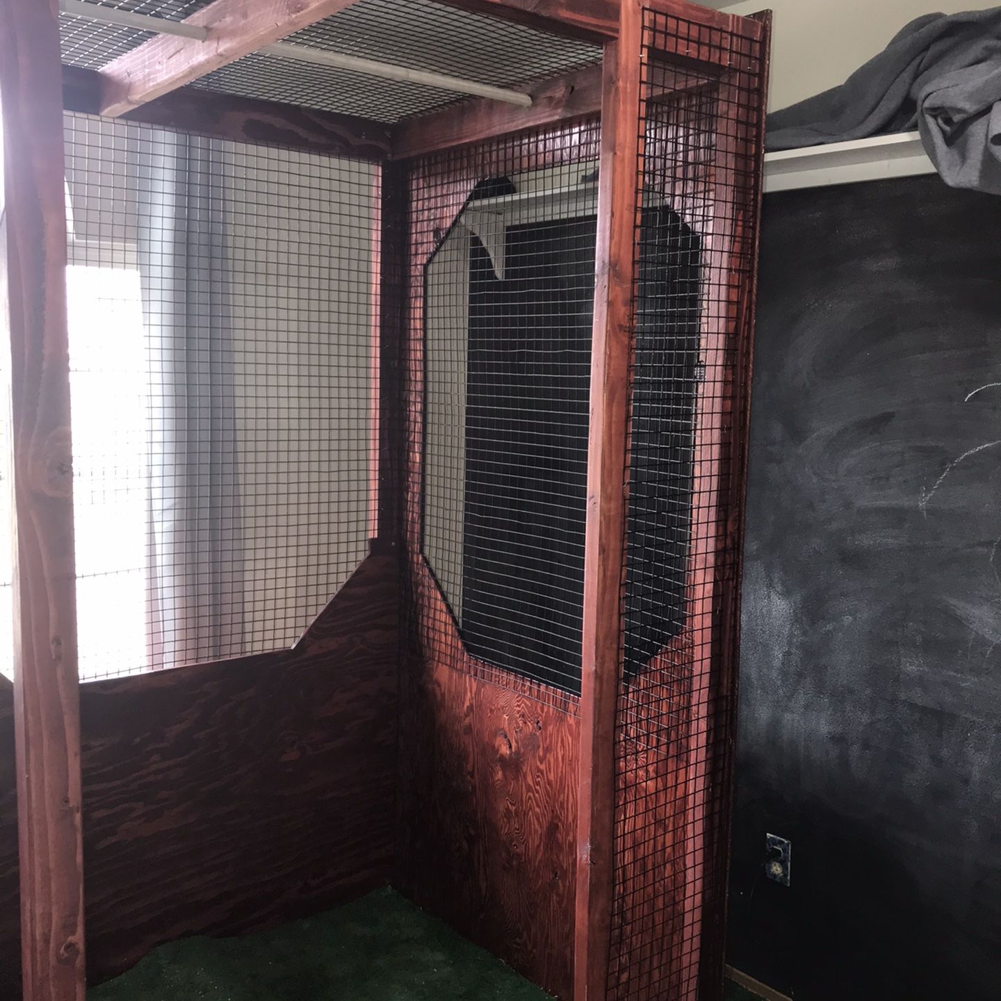 , Big Beautiful inside wooden cage. 45”x45”x6’-11” Can be used for Iguanas