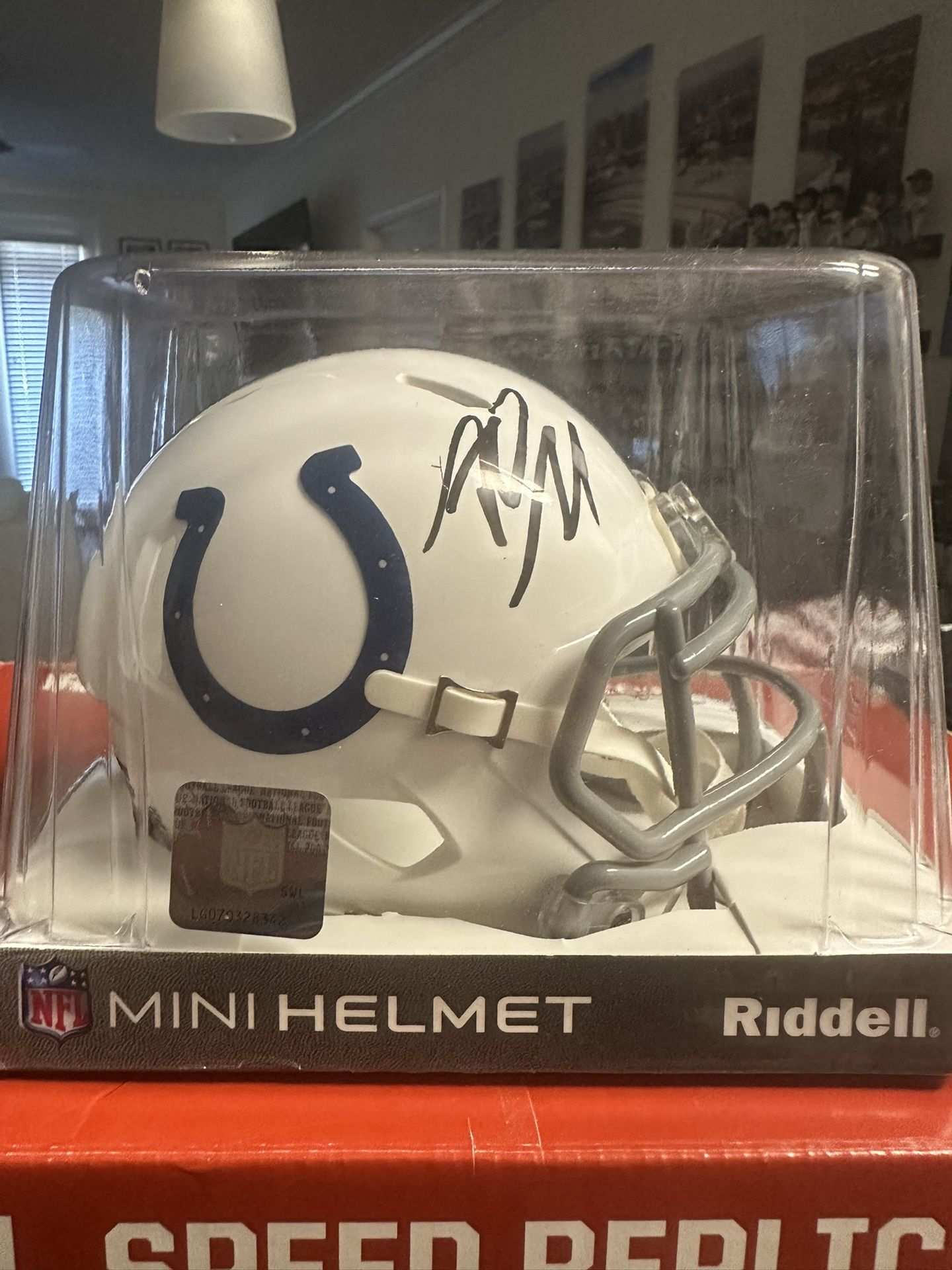 Riley Leonard Signed Indianapolis Colts Riddell Speed Mini Helmet JSA