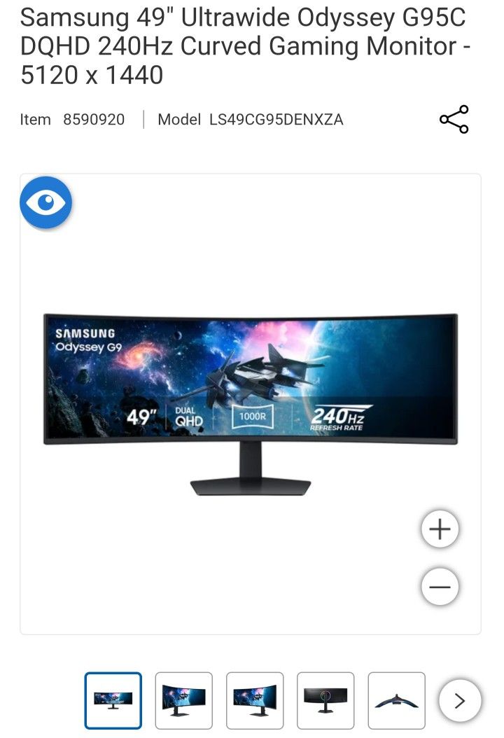 SAMSUNG ODYSSEY G95C 49" CL SS DUAL QHD GAMING MONITOR